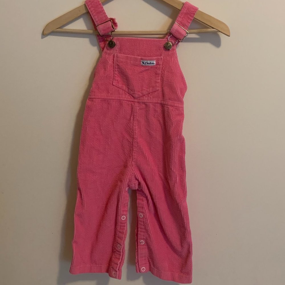Vintage Carter's Pink Corduroy Bib Overalls - Picture 1 of 7